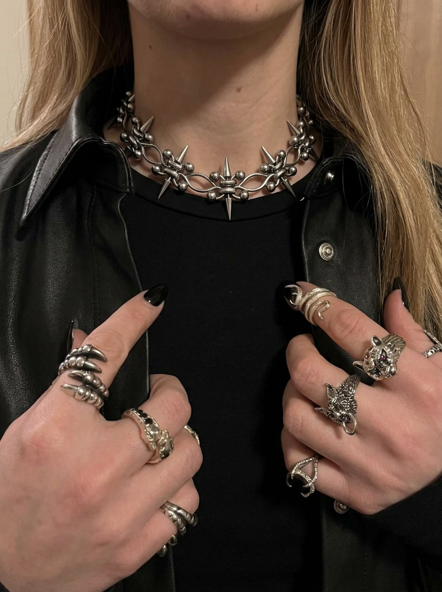 Customer wearing FNTSY jewelry