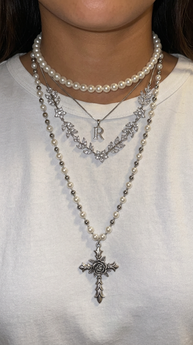 Customer wearing FNTSY jewelry