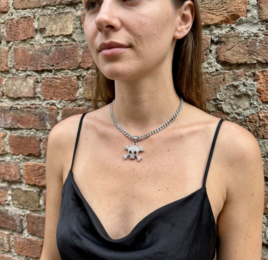 Customer wearing FNTSY jewelry