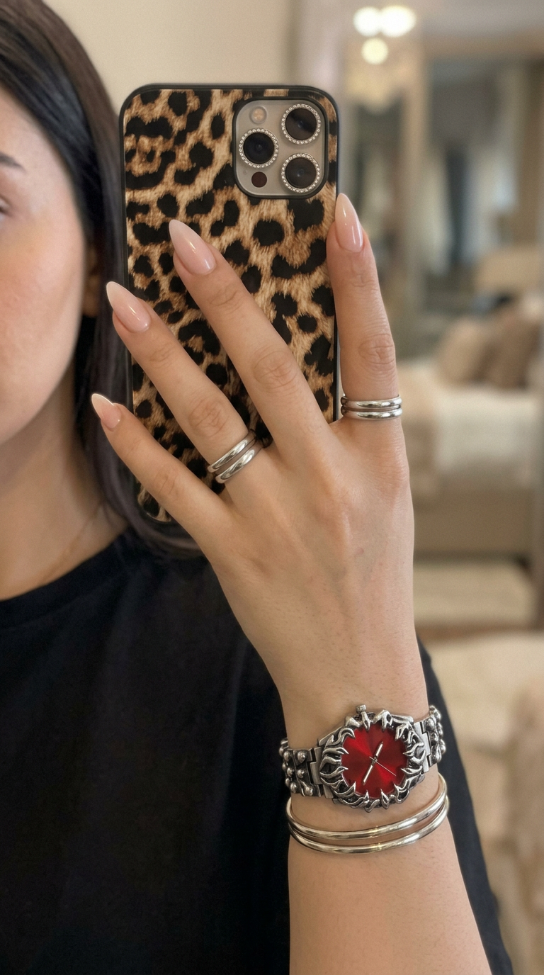 Customer wearing FNTSY jewelry