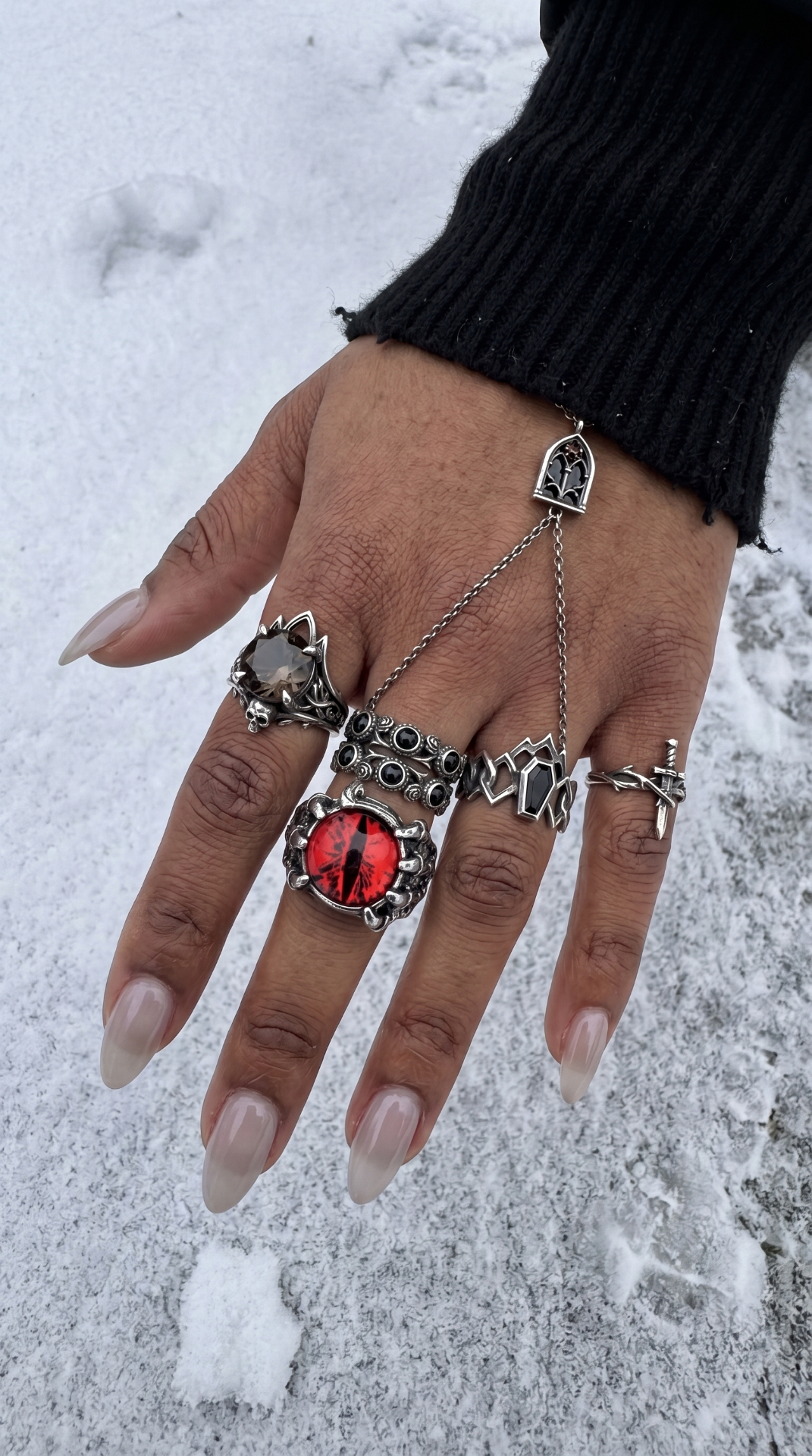 Customer wearing FNTSY jewelry