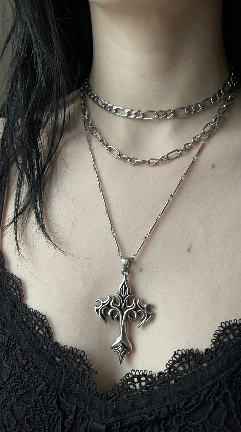 Customer wearing FNTSY jewelry