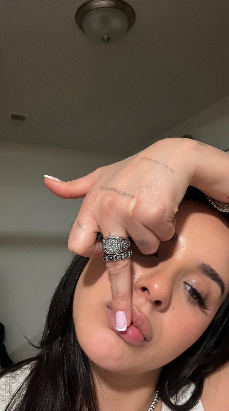 Customer wearing FNTSY jewelry
