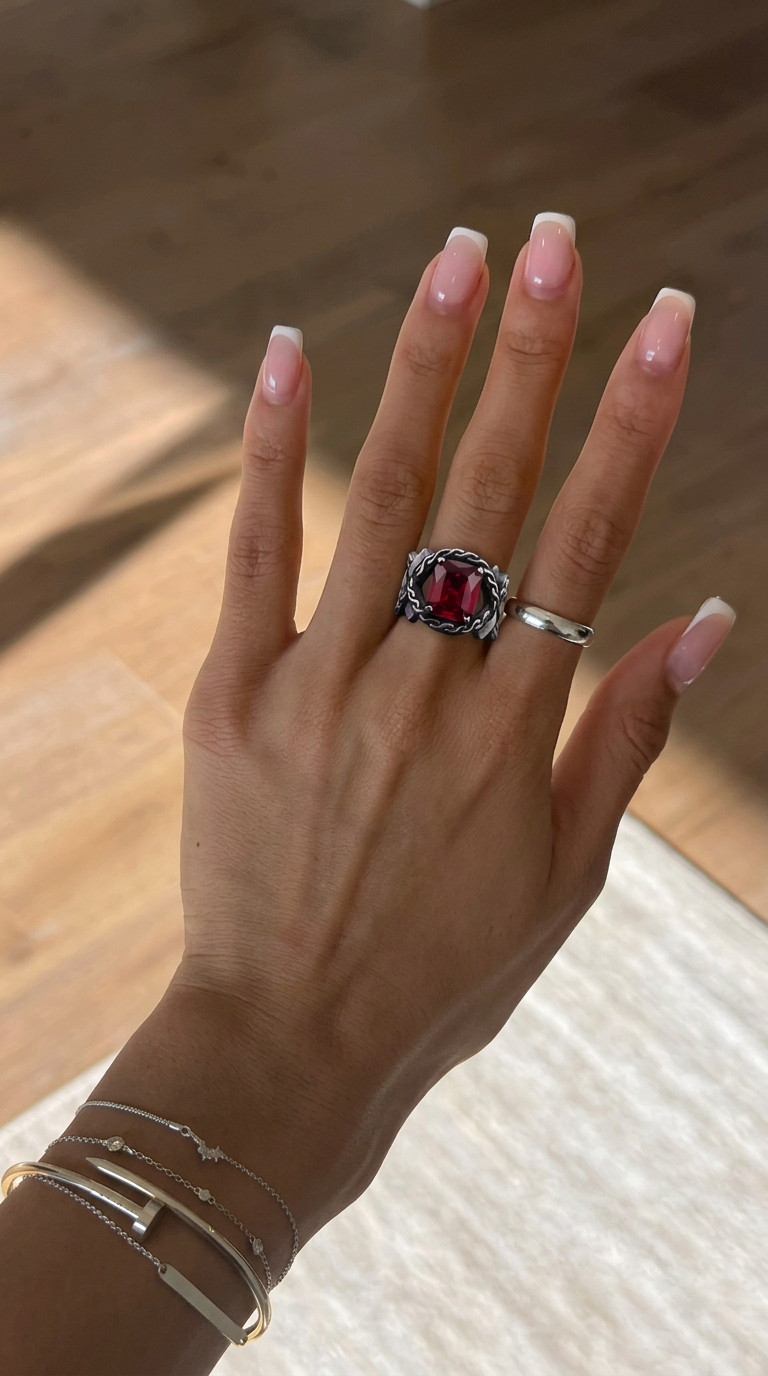 Customer wearing FNTSY jewelry